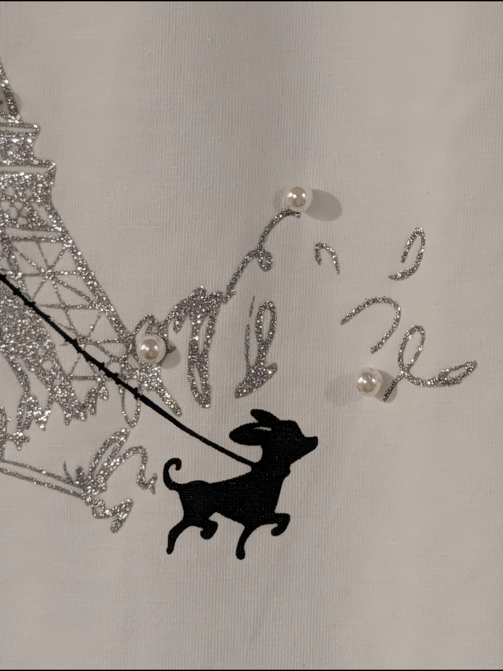 Twelve By Ontwelfth Brand White Graphic Tee with Paris Fashion Illustration - Picture 3 of 6